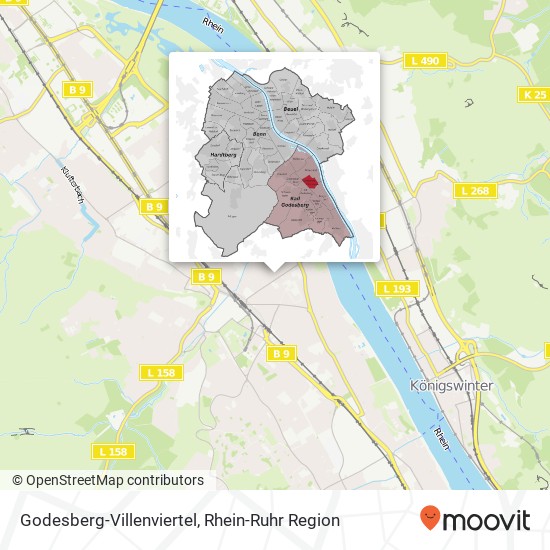 Godesberg-Villenviertel Karte