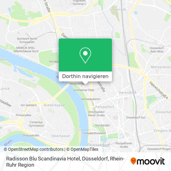Radisson Blu Scandinavia Hotel, Düsseldorf Karte
