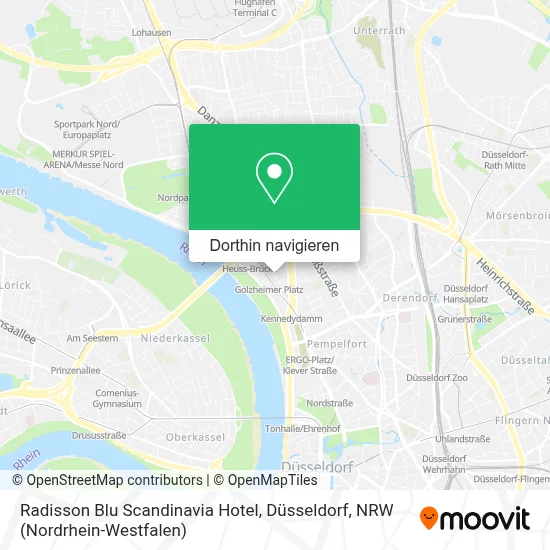 Radisson Blu Scandinavia Hotel, Düsseldorf Karte