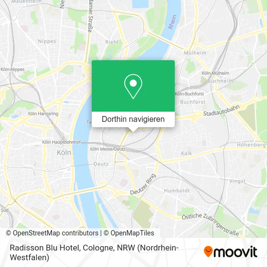 Radisson Blu Hotel, Cologne Karte