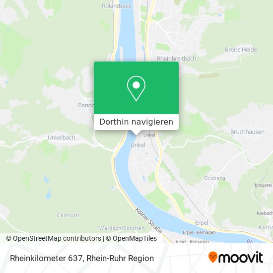 Rheinkilometer 637 Karte