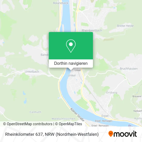 Rheinkilometer 637 Karte
