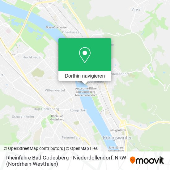 Rheinfähre Bad Godesberg - Niederdollendorf Karte