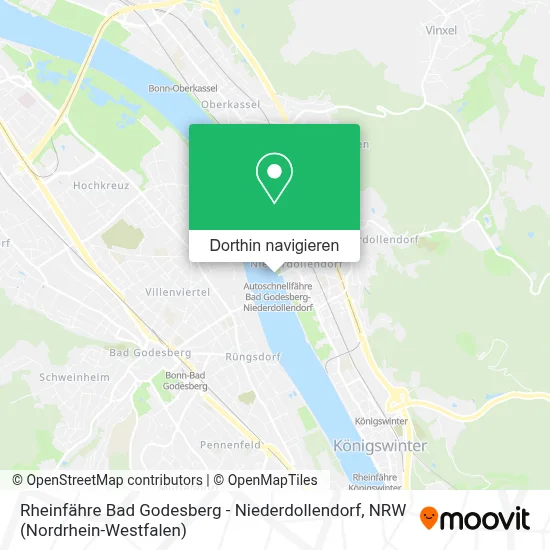 Rheinfähre Bad Godesberg - Niederdollendorf Karte