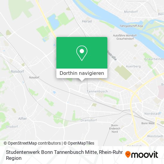 Studentenwerk Bonn Tannenbusch Mitte Karte