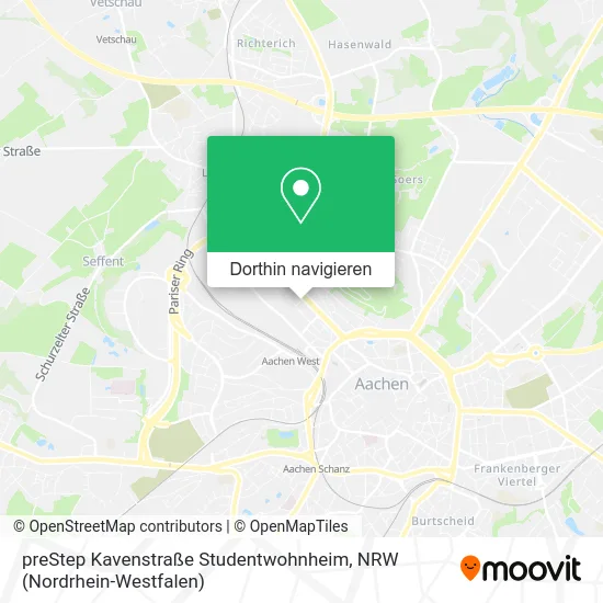 preStep Kavenstraße Studentwohnheim Karte