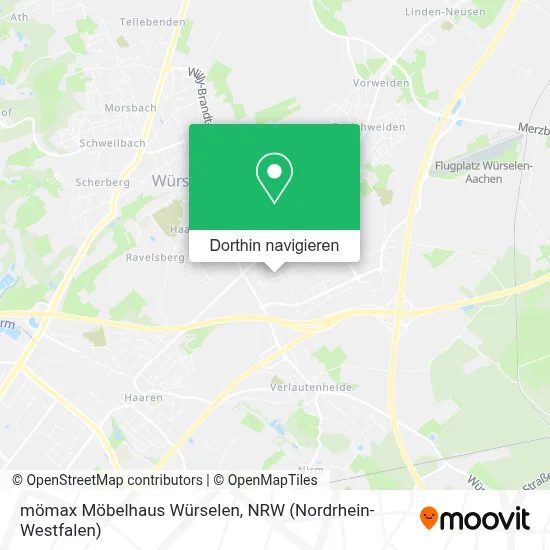 Wie komme ich zu Mömax Möbelhaus Würselen mit dem Bus oder der Bahn?