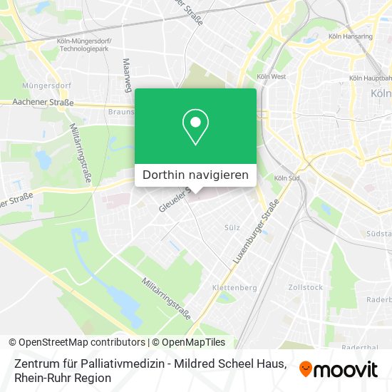 Zentrum für Palliativmedizin - Mildred Scheel Haus Karte