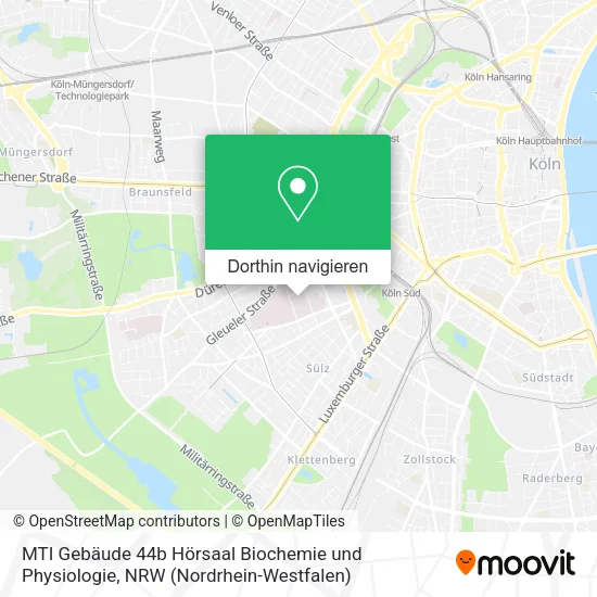 MTI Gebäude 44b Hörsaal Biochemie und Physiologie Karte