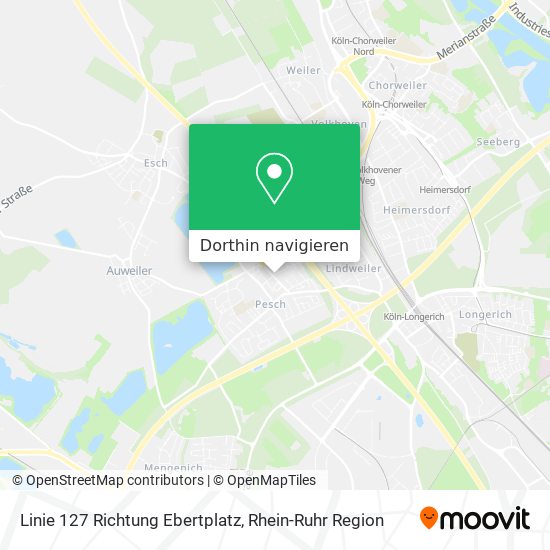 Linie 127 Richtung Ebertplatz Karte