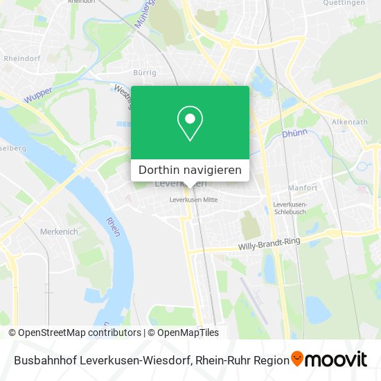 Busbahnhof Leverkusen-Wiesdorf Karte