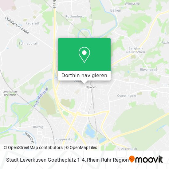 Stadt Leverkusen Goetheplatz 1-4 Karte