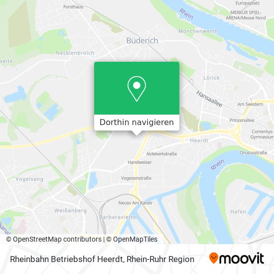 Rheinbahn Betriebshof Heerdt Karte