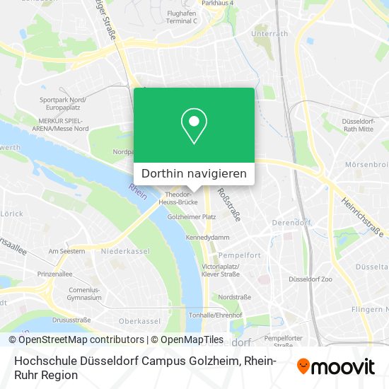 Hochschule Düsseldorf Campus Golzheim Karte