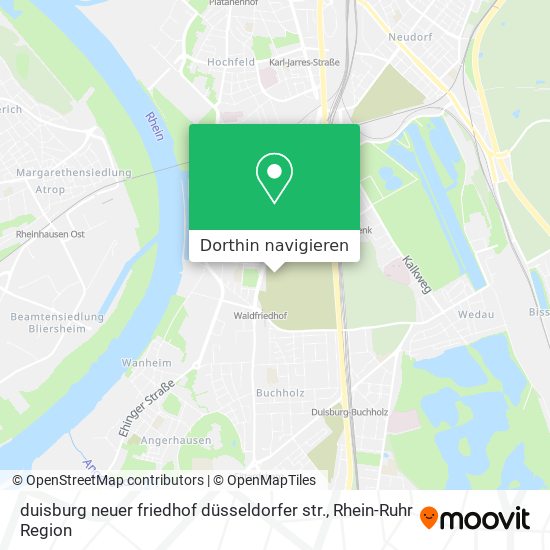 duisburg neuer friedhof düsseldorfer str. Karte