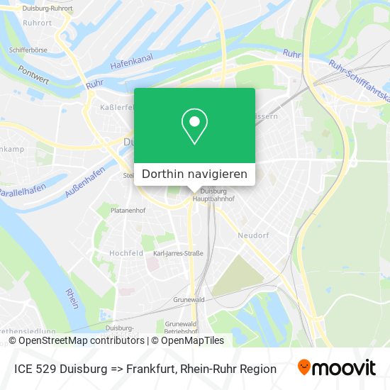 ICE 529 Duisburg => Frankfurt Karte