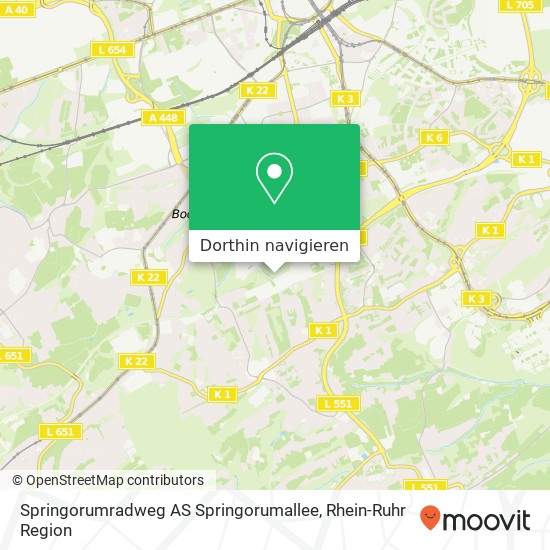 Springorumradweg AS  Springorumallee Karte