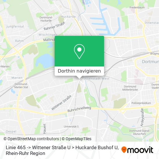 Linie 465 -> Wittener Straße U > Huckarde Bushof U Karte