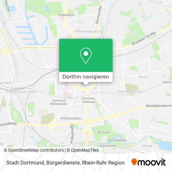 Stadt Dortmund, Bürgerdienste Karte