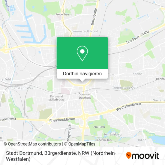 Stadt Dortmund, Bürgerdienste Karte
