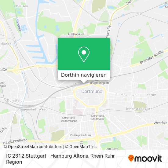 IC 2312 Stuttgart - Hamburg Altona Karte
