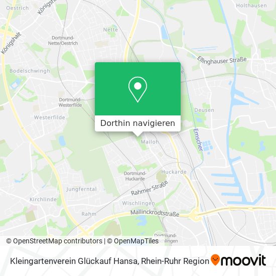 Kleingartenverein Glückauf Hansa Karte