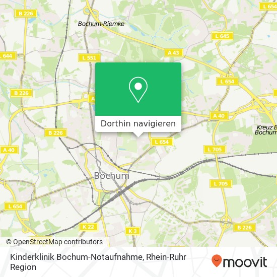 Kinderklinik Bochum-Notaufnahme Karte