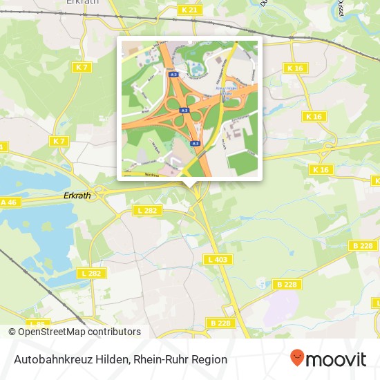 Autobahnkreuz Hilden Karte