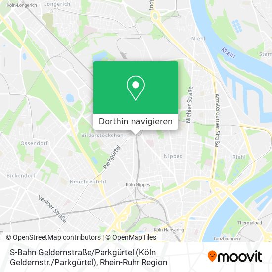 S-Bahn Geldernstraße / Parkgürtel (Köln Geldernstr. / Parkgürtel) Karte