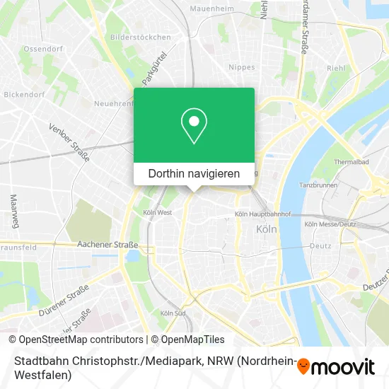 Stadtbahn Christophstr. / Mediapark Karte