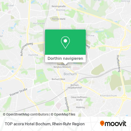 TOP acora Hotel Bochum Karte