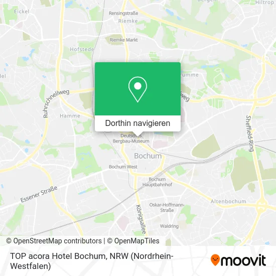 TOP acora Hotel Bochum Karte