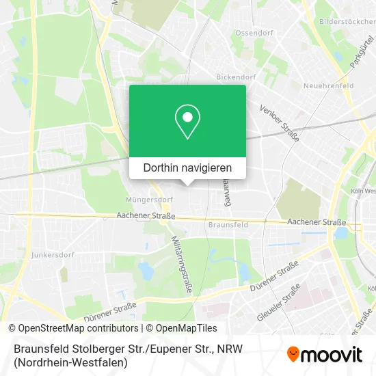 Braunsfeld Stolberger Str. / Eupener Str. Karte