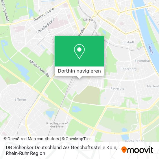 DB Schenker Deutschland AG Geschäftsstelle Köln Karte