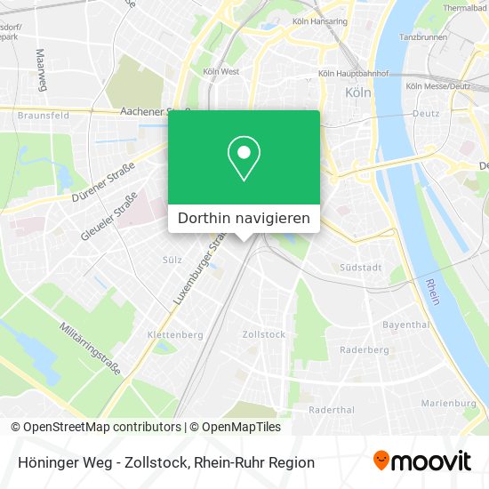 Höninger Weg - Zollstock Karte