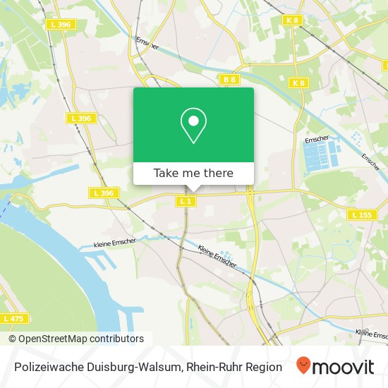 Polizeiwache Duisburg-Walsum Karte