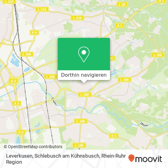 Leverkusen, Schlebusch am Kühnsbusch Karte