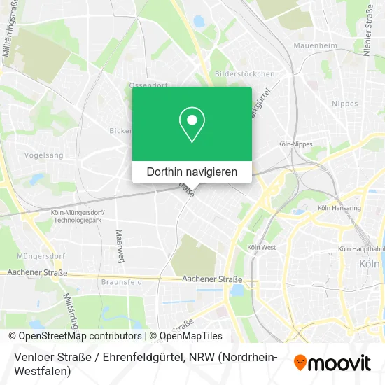 Venloer Straße / Ehrenfeldgürtel Karte