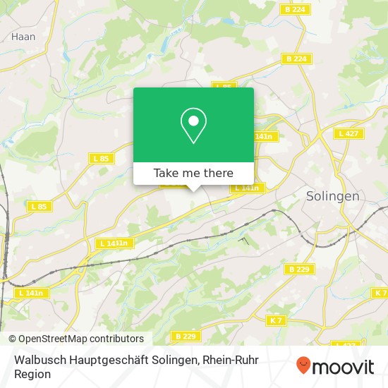 Walbusch Hauptgeschäft Solingen Karte