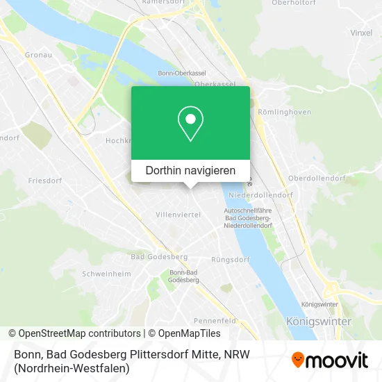 Bonn, Bad Godesberg Plittersdorf Mitte Karte