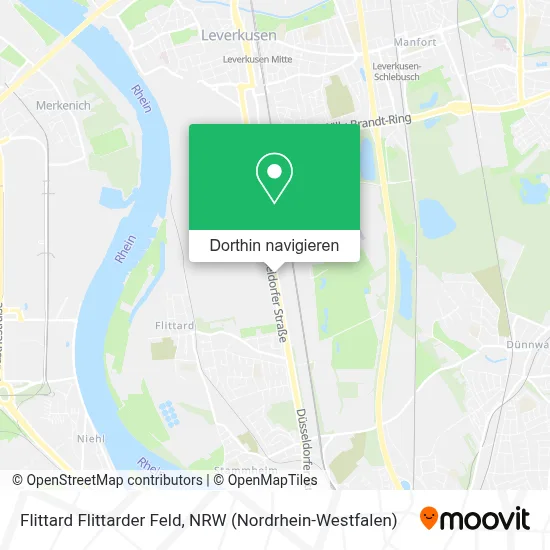 Flittard Flittarder Feld Karte