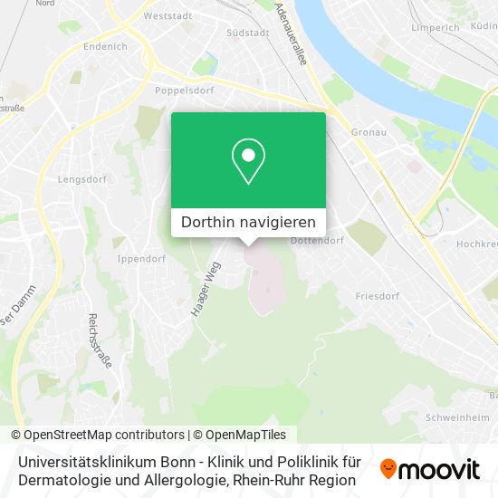 Universitätsklinikum Bonn - Klinik und Poliklinik für Dermatologie und Allergologie Karte