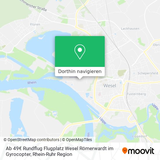 Ab 49€ Rundflug Flugplatz Wesel Römerwardt im Gyrocopter Karte