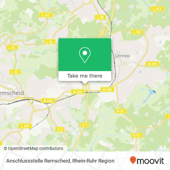 Anschlussstelle Remscheid Karte