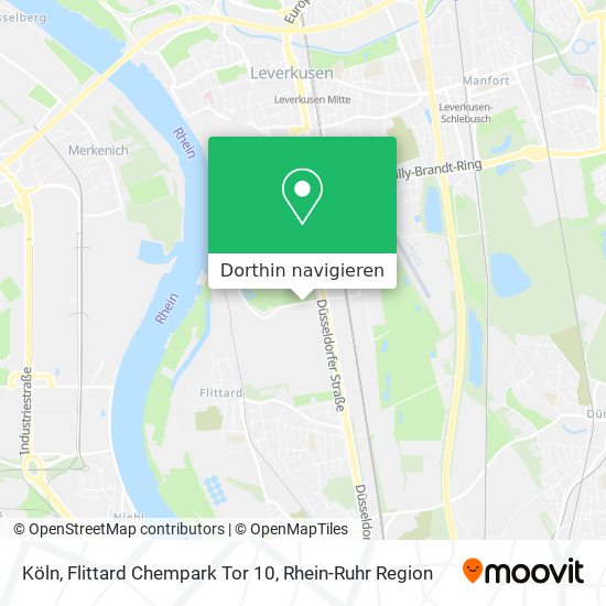 Köln, Flittard Chempark Tor 10 Karte