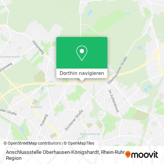 Anschlussstelle Oberhausen-Königshardt Karte