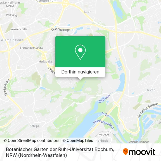 Botanischer Garten der Ruhr-Universität Bochum Karte