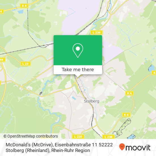 McDonald's (McDrive), Eisenbahnstraße 11 52222 Stolberg (Rheinland) Karte