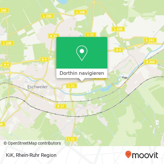 KiK, Dürener Straße 261 52249 Eschweiler Karte