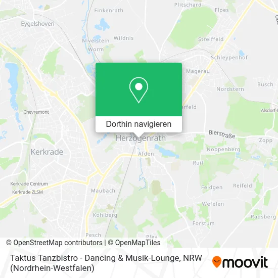 Taktus Tanzbistro - Dancing & Musik-Lounge Karte